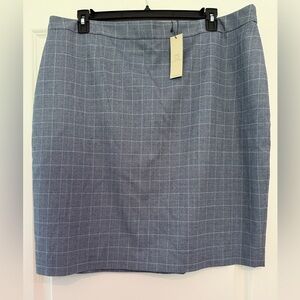 Brand New Banana Republic Blue/Grey Plaid Pencil Skirt
